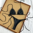 thumbnail image 5 of EYNMVR Womens 2 Piece Bikini Sets Grommet Eyelet String Thong Bathing Suit High Cut Triangle Micro Cheeky Swimsuits, 5 of 7