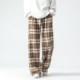 thumbnail image 4 of Pantalones largos para hombre, de lana de celdas en barbecho, con bolsillos con cordón, pantalones de polar para hombre, pantalones de lana, 4 of 8