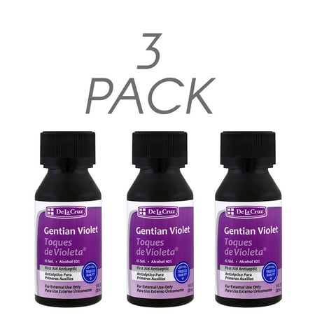 - De La Cruz 1% Gentian Violet, First Aid Antiseptic, Fragrance-Free, Cruelty Free1 F Oz / 30 mL. Pack of 3
