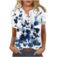 thumbnail image 1 of Cameland T-Shirt Décontracté d'Été pour Femmes à Manches Courtes Col Rond Boutonné Blouse Chandail Tops, 1 of 5
