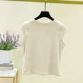 thumbnail image 5 of Vhkiploz Summer Crop Tops for Women Crew Neck Sleeveless Tunics Blouse Active Workout Vacation Casual Loose Solid Color Stretch Ribbed Camisole Shirts Beige XL, 5 of 5