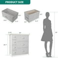 thumbnail image 6 of Dresser with 7 Drawers,Hengu Fabric Storage Tower,Organizer Unit for Living Room, Hallway - Sturdy Steel Frame, Wooden Top & Easy Pull Fabric Bins,Gray, 6 of 6