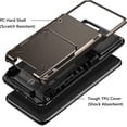 thumbnail image 3 of for Galaxy S22 Ultra Case Wallet Credit Card Holder 4-Card Slot Hidden Back Pocket Dual Layer Hybrid Rugged Rubber Bumper Protective Hard Shell Cover for Samsung Galaxy S22 Ultra Gun, 3 of 14