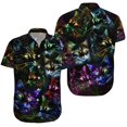 thumbnail image 2 of Camisa de manga corta con botones para hombre, informal, de verano, con estampado 3D, divertida, de gato y animal, estilo hawaiano, para playa, regalos de cumpleaños, 2 of 4