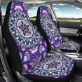 thumbnail image 2 of Binienty Purple Boho Mandala Auto Front Seat Covers for Women 2 Pcs Decorative Car Seat Protector Blanket Auto Bucket Cushion Covers Universal for SUV Trucks Vans Automobile, 2 of 8