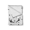 thumbnail image 2 of Ballet Soft Flannel Fleece Throw Blanket, Classic Dancers in Baroque Medieval Ballerina Dress with Stars and Scrolls, Cozy Plush for Indoor and Outdoor Use, 50" x 60", Black and White, by Ambesonne, 2 of 6