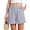 Blue, variant on yillto Women Casual Shorts Elastic Waist Comfy Striped Summer Beach Lightweight Short Pants with Pockets