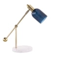 thumbnail image 3 of Marcel Contemporary Table Lamp in White Marble, Gold Metal and Blue Glass, 3 of 5