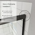 thumbnail image 6 of 60-58 in. Semi-Frameless Double Sliding Tub Door, Shower Bypass Bathtub SGCC Tempered Glass Door, Matte Black, 6 of 8