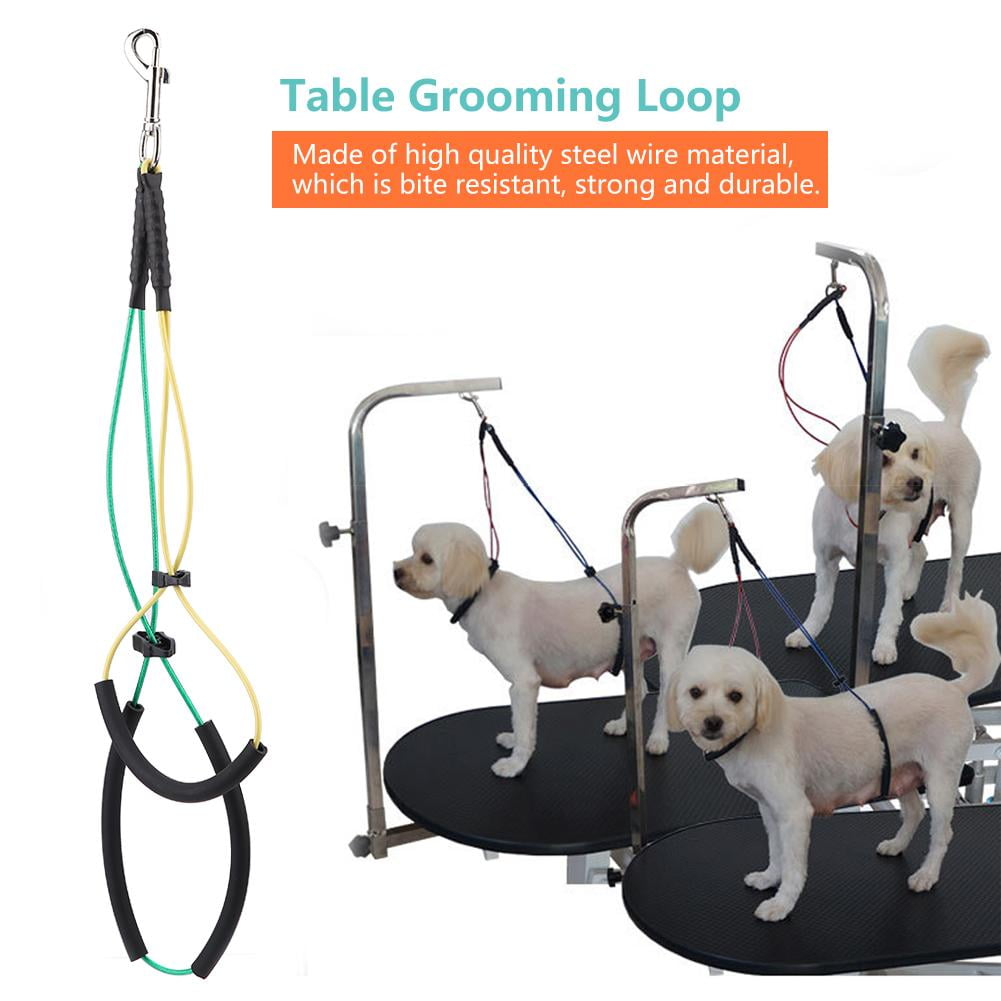 Noref Pet Noose Loop,Dog Cat Grooming Loop Adjustable Double Noose Ropes for Pet Table Arm Bath