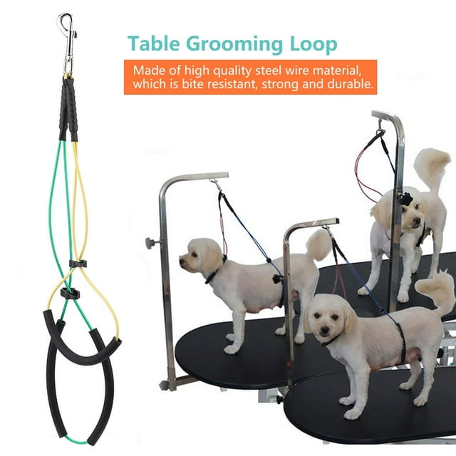 Herwey Pet Noose Loop,Dog Cat Grooming Loop Adjustable Double Noose Ropes for Pet Table Arm Bath Tub,Pet Bath Loop