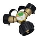 thumbnail image 1 of Divisor de propano Colamx de 2 vías con válvula de cierre Y conector rápido, 1 of 8
