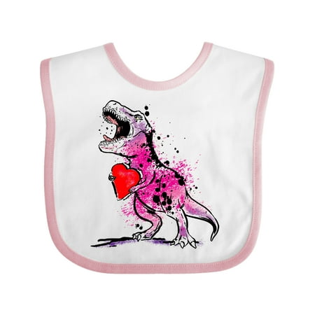

Inktastic Valentine s Day Graffiti T-Rex with Heart Shaped Candy Box Gift Baby Boy or Baby Girl Bib