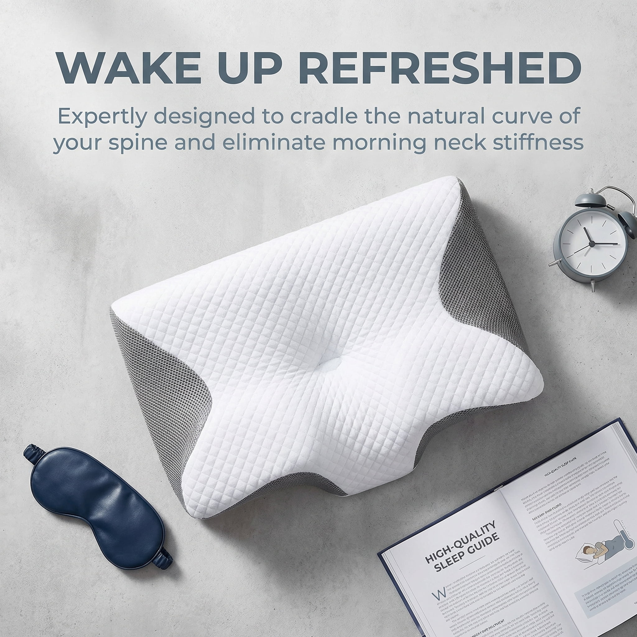 2-in-1 Orthopedic Memory Foam Cervical Pillow for Neck Pain Relief