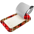 thumbnail image 2 of Square 2Pack PU Leather Red Plaid Pattern Cruise Luggage Tag with Privacy Cover and Name ID Tag for Travel Handbags Backpacks Luggage Tags, 2 of 6
