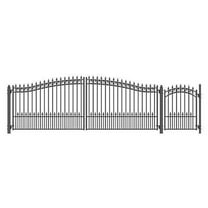 ALEKO Prague Style Garden Steel Dual Driveway Gate 16 ft with Pedestrian Gate