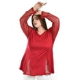 thumbnail image 4 of Blusa con detalle de malla Roman Fashion /Tallas Extras, 229 (Rojo) rojo 40, 4 of 6