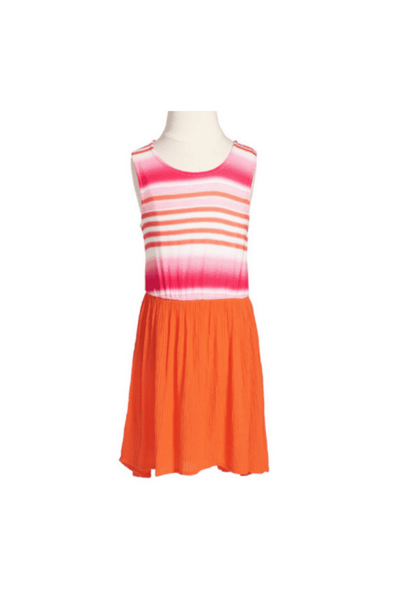Girls' Ombre Stripe Dress,DGU01574T, Hot Pink, Size 2T, MSRP $58