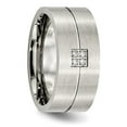 thumbnail image 5 of Chisel Stainless Steel Brushed with CZ 10mm Flat Band, 5 of 8