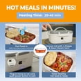 thumbnail image 4 of FORABEST Electric Lunch Box Food Heater Upgraded Portable Food Warmer with Power on/off Button 12V/24V,110V/220V, SS Container, Large utensils, Fast Heating for Car/Truck/Home/office and Camping., 4 of 10