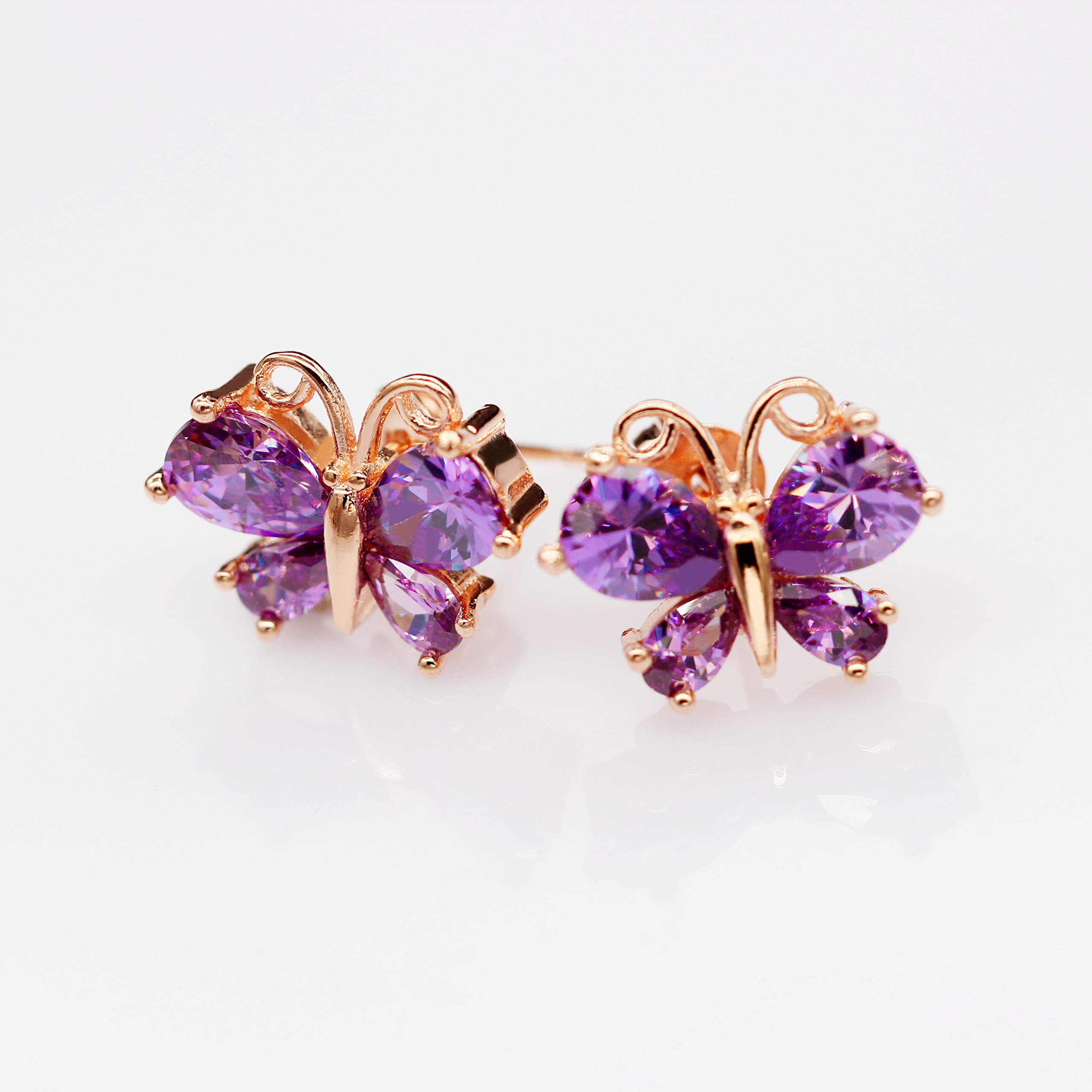 3pcs Shiny Purple Heart Zirconia Earrings Necklace Set, Elegant Party Jewelry, Jewels Birthday Gift for Teen Girls,Temu