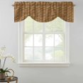 thumbnail image 2 of Tie Up Valances for Windows, Vintage Rattan Adjustable Valance Curtains Window Treatment for Living Room, Minimalist Abstract Wicker Texture Brown Rod Pocket Kitchen Curtains & Drapes 42x12 Inch, 2 of 9