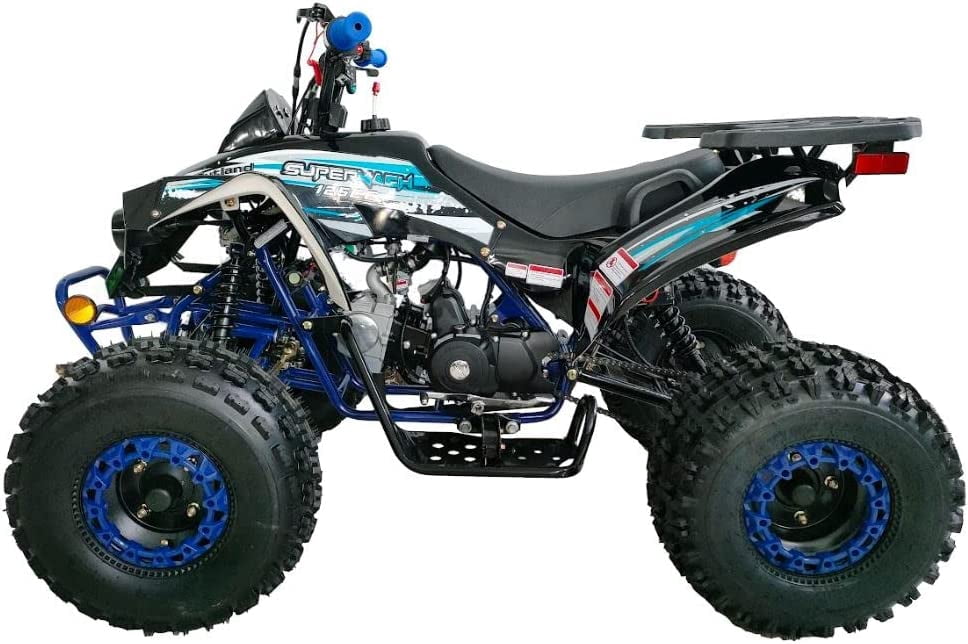 Supermach Youth Quad 4-Wheeler 125cc ATV with Reverse LED Lights and Big Rugged Tires