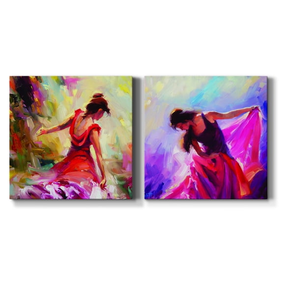 Dancer - Premium Gallery Wrapped Canvas - Ready to Hang Set of 2 - 40 x 40 Each