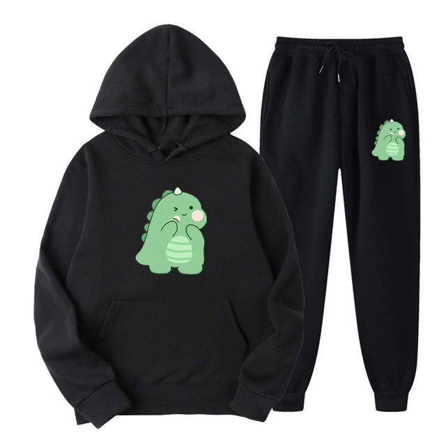 Puntoco Jersey casual unisex con capucha traje deportivo estampado pantalones de manga larga chándal de dos piezas liquidación Puntoco Puntoco-711