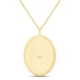thumbnail image 5 of AFFY July Birth Month Larkspur Flower Oval Frame Disk Pendant Necklace In 14K Yellow Gold Plated 925 Sterling Silver for Womens 18" Chain, 5 of 7