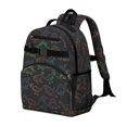 thumbnail image 2 of Black Colorful Dinosaurs Chalk Pattern Cute School Backpack Bag for School with Padded Back and Adjustable Shoulder Straps 15.25"x11.5"x5.25", 2 of 5