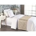 thumbnail image 2 of Coastal Bed Runner, Summer Vibe Outline Seashells Pattern on Sandy Like Background Nautical Print, Decorative Accent Bedding Scarf for Hotels Homes & Guest Rooms, Twin, Tan and White, by Ambesonne, 2 of 3