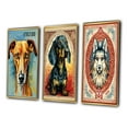 thumbnail image 3 of Designart "Retro Illustration of a Courteous Dog I" Animals Dog Framed Wall Art Set Of 3 - Brown Dog Frame Gallery Wall Set For Home Decor, 3 of 6
