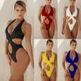 thumbnail image 3 of One-piece Swimsuit One-piece Solid Color bikini Sexy bikini One-piece Swimsuit, 3 of 6