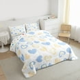 thumbnail image 3 of Feelyou Blue Love Heart Full Size Comforter Sets for Child, Kawaii Cartoon Graffiti Bedding Comforter Set, Dreamy Princess Style Reversible Bedding Sets, Ultra Soft Bedroom Decor, 3 Pieces, 3 of 8