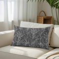 thumbnail image 6 of Dark Grey Botanical Throw Pillow Cover 20 x 26 Inch Decorative Pillow Cover Vintage Floral Plants Branch Lumbar Pillowcase Seasonal Rectangle Cushion Case for Couch Sofa Bed Living Room, 6 of 9