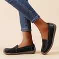 thumbnail image 5 of Women's Leather Penny Dress Loafers Classic Round Toe Slip On Soft Bottom Driving Work Flats Breathable Non Slip Walking Shoes Black Size 9.5, 5 of 9