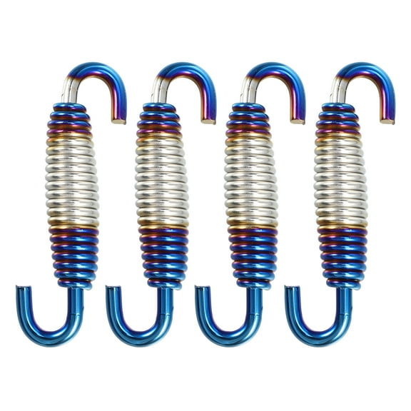 Unique Bargains 4 Pcs 58mm 2.28" Motorcycle Muffler Exhaust Pipe Spring Universal Stainless Steel Silver Tone