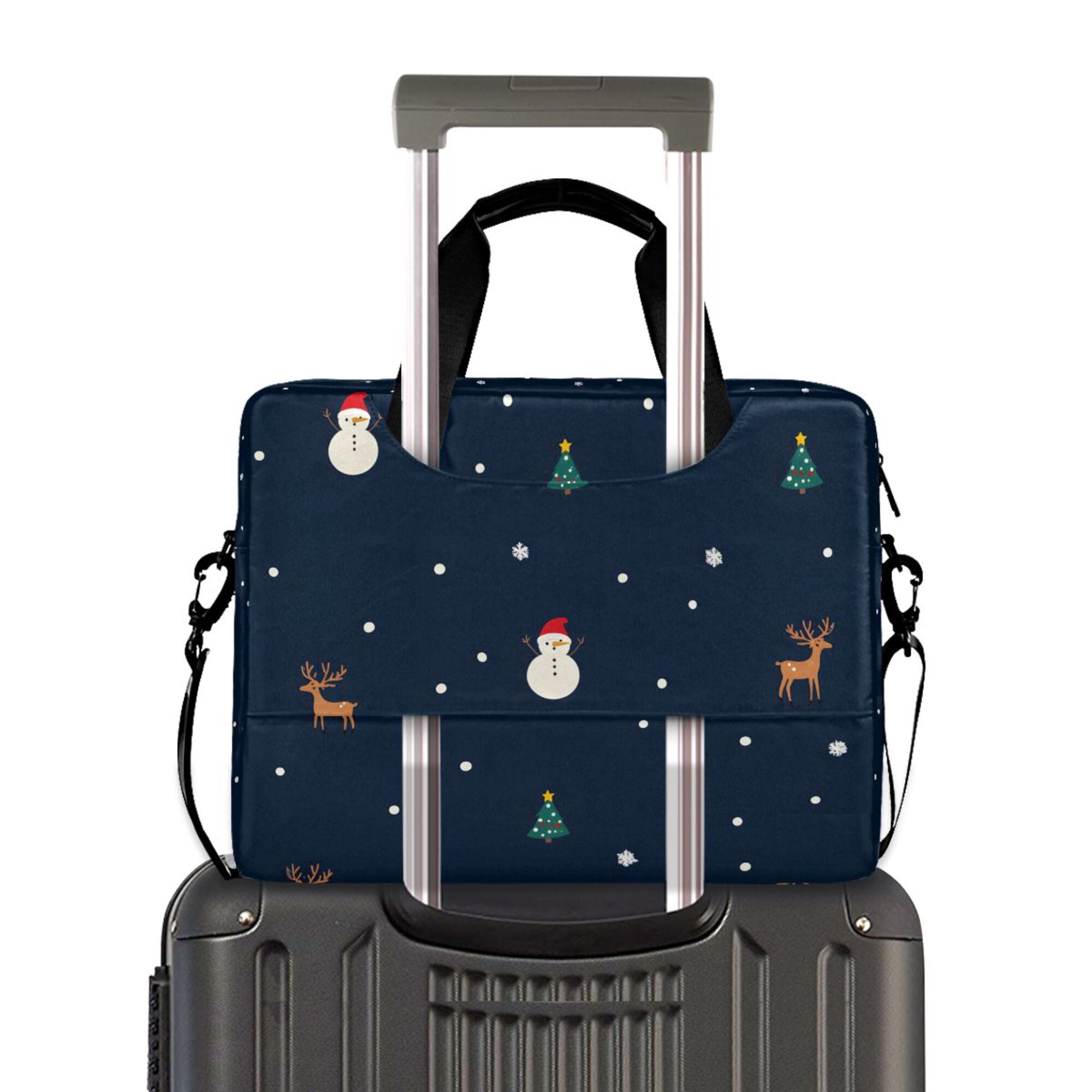 FORMRS 16" Laptop Bag Carrying Sleeve Case with Handle Travel Shoulder Briefcase, Christmas Whimsy