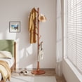 thumbnail image 6 of VECELO Coat Rack Freestanding, Hall Tree With Hooks, Entryway Hanger Stand, Floor Standing Metal Tree Stand, Brown, 6 of 9