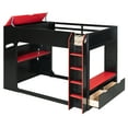 thumbnail image 5 of Harper & Bright Designs Full Size Gaming Loft Bed with Height-adjustable Desk & RGB Lights, Full Wood Loft Bed Frame with Storage Compartments & Hanging Rod, Red, 5 of 17