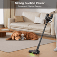 thumbnail image 3 of MOOSOO Cordless Vacuum with Brushless Motor, 60 mins max runtime, Stick Vacuum for Hard Floor Carpet Pet Hair, 3 of 7