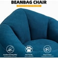 thumbnail image 6 of DEALTOPS Bean Bag Sofa Chair with Footrest, Foam-Filled Comfy Lounge Chair for Living Room, Bedroom, Dorm & Nursery, Blue, 6 of 7