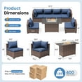 thumbnail image 7 of ELPOSUN Patio Furniture Set, Outdoor Patio FurnitureWicker Sectional Furniture Set, 7 Pieces Outdoor Sectional Sofa with Fire Pit Table, Outdoor Patio Furniture Set for Outdoor Furniture (Navy Blue), 7 of 7