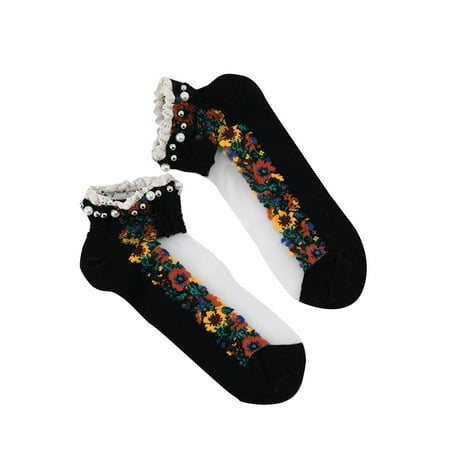 

3 Pairs Women Cotton Sucks with Wide Ruffled Vintage Lace Soft for Daliy Life