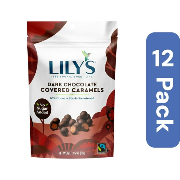 Lily's Sweets Caramels Dark Chocolate 3.5 oz (Pack Of 12)