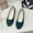Dark Green, variant on EliteGoogv Womens Slip On Flats Round Toe Low Heel Casual Shoes for Women Everyday Walking Footwear US :7.5