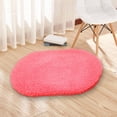 thumbnail image 4 of Soft Fluffy Rugs for Bedroom, Oval Throw Rugs, Shaggy Oval Throw Rugs for Bedside, Non-Slip Cozy Plush Shag Carpet for Kids Room Nursery Dorm Living Room, 23.62x15.75 Inch, Watermelon Red, 4 of 5