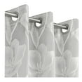 thumbnail image 2 of Safdie & Co. Wrinkle Free Curtain Jacquard 3-D Floral 84"L in Silver, 2 of 2