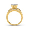 thumbnail image 3 of 10K Yellow Gold Round Dia. Cluster Wedding Engagement Ring 1/2ctw, Women's Sz: 5-10, 3 of 4